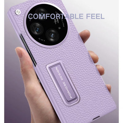 [Built in Stand] OPPO Find N3 (CPH2499) - Ultra Thin & Shockproof Lychee Pattern Leather Stand Series Case - i-Station Mobile Phone & Electronic Device Repair and Accessories