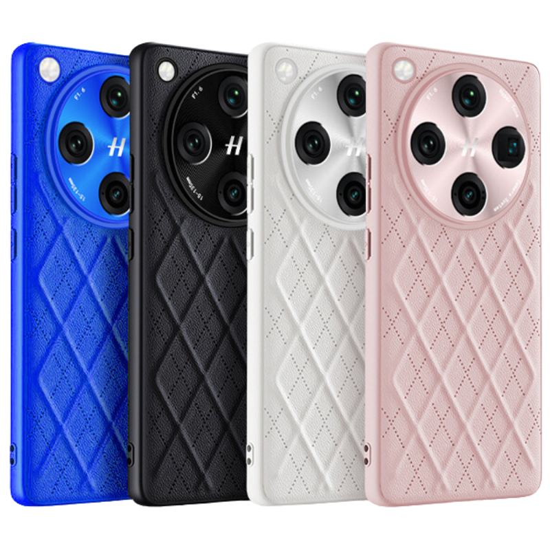 Load image into Gallery viewer, OPPO Find X8/Pro Diamond Pattern Plain Leather Shockproof Essentials Series Case
