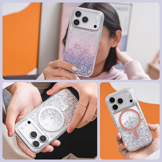 [Magsafe Compatible] Apple iPhone 17/Air/Pro/Max - SwitchEasy 3D Liquid Glitter Shockproof Phone Case