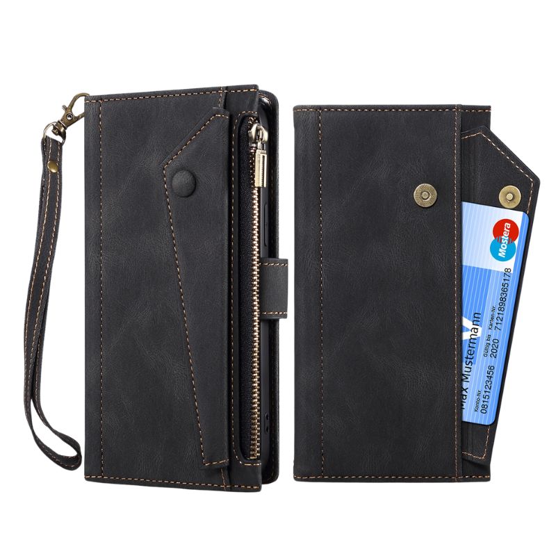 Load image into Gallery viewer, [With Card Slot]  Apple iPhone 14/Plus/Pro/Max - Multi Functional Business Leather Wallet Series Case With Strap
