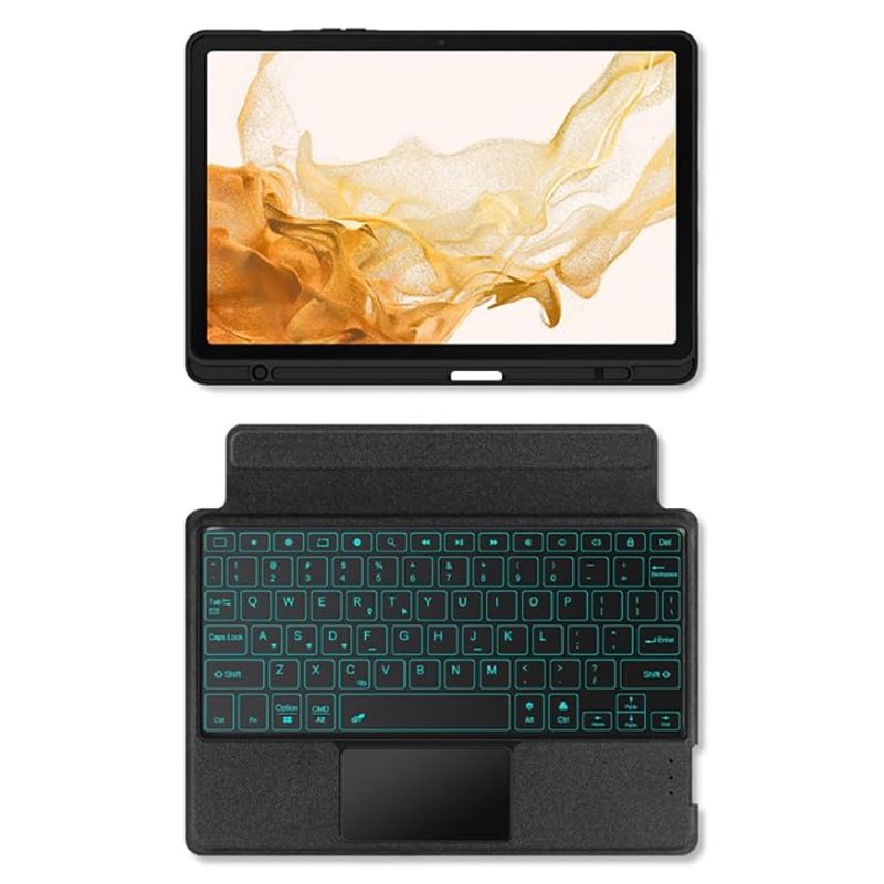 Load image into Gallery viewer, [With Pen Slot][With RGB Backlit] Samsung Galaxy Tab S7 &amp; S8 11&quot; - Multi Functional Magnetic Detachable Smart Touch Keyboard Case
