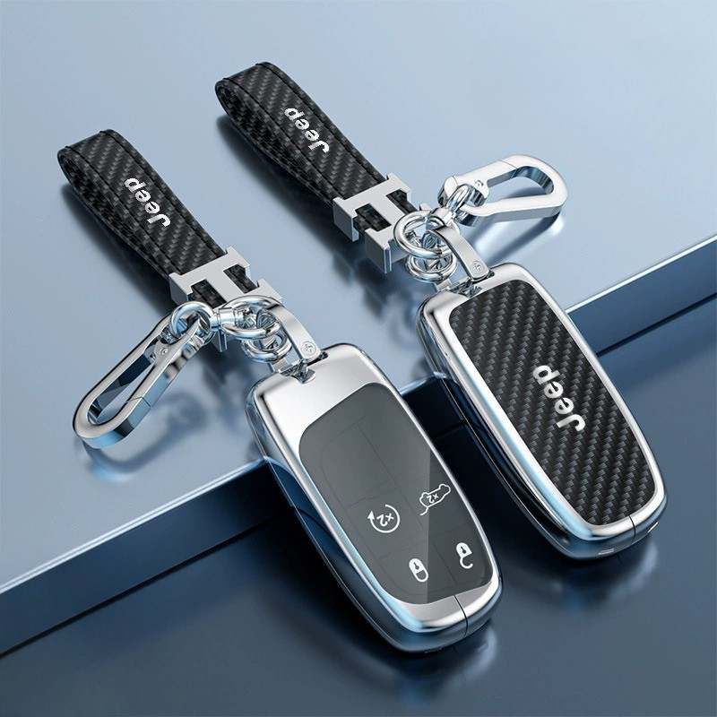 Load image into Gallery viewer, Jeep Carbon Fiber Full Protection Key Fob Case for Grand Cherokee, Cherokee, Renegade, Compass, Commander - i-Station Mobile Phone &amp; Electronic Device Repair and Accessories
