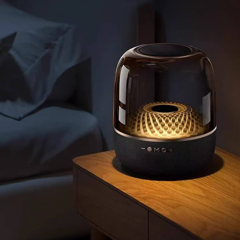 Load image into Gallery viewer, [L21 Max][With Speakers &amp; Stand] 2.1 Channel RGB Crystal Clear Desktop Speaker with Bluetooth 5.4 &amp; AUX-IN, Black &amp; Gold Collector’s Edition
