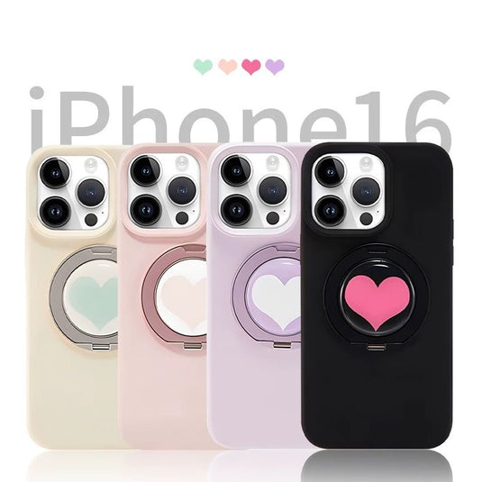 [Built-in Stand] Apple iPhone 16/Pro/Max - 360 Degree Rotating Liquid Silicone Fashion-Forward Series Case