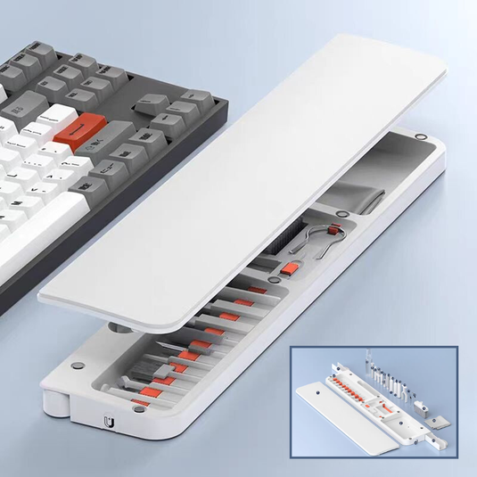Multi-Purpose Cleaning Tool Set Kit for Keyboards and Screens with Dust Brush & Wrist Rest