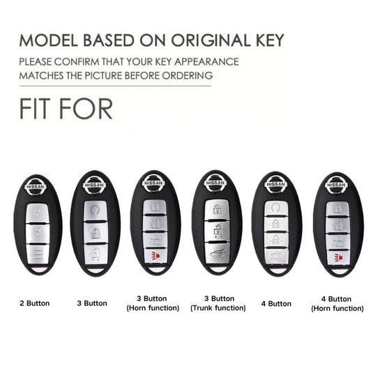 Nissan Handcrafted Genuine Leather Car Key Fob Case Cover For Pathfinder, Murano, Micra, Altima, Sentra,  Note, Juke, Armada, Qashqai