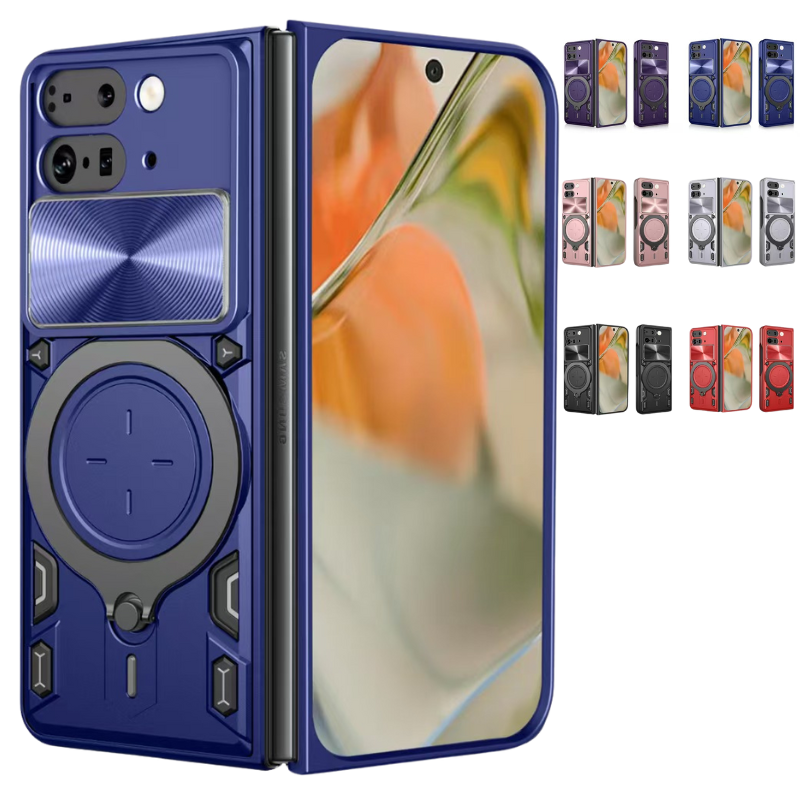 Load image into Gallery viewer, [With Slide Lens Cover][Built-in Stand] Google Pixel 9 Pro Fold Shockproof Heavy Duty Series Case
