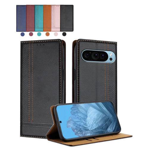 [With Card Slot] Google Pixel 8/Pro/8A - Business Faux Leather Flip Wallet Series Case