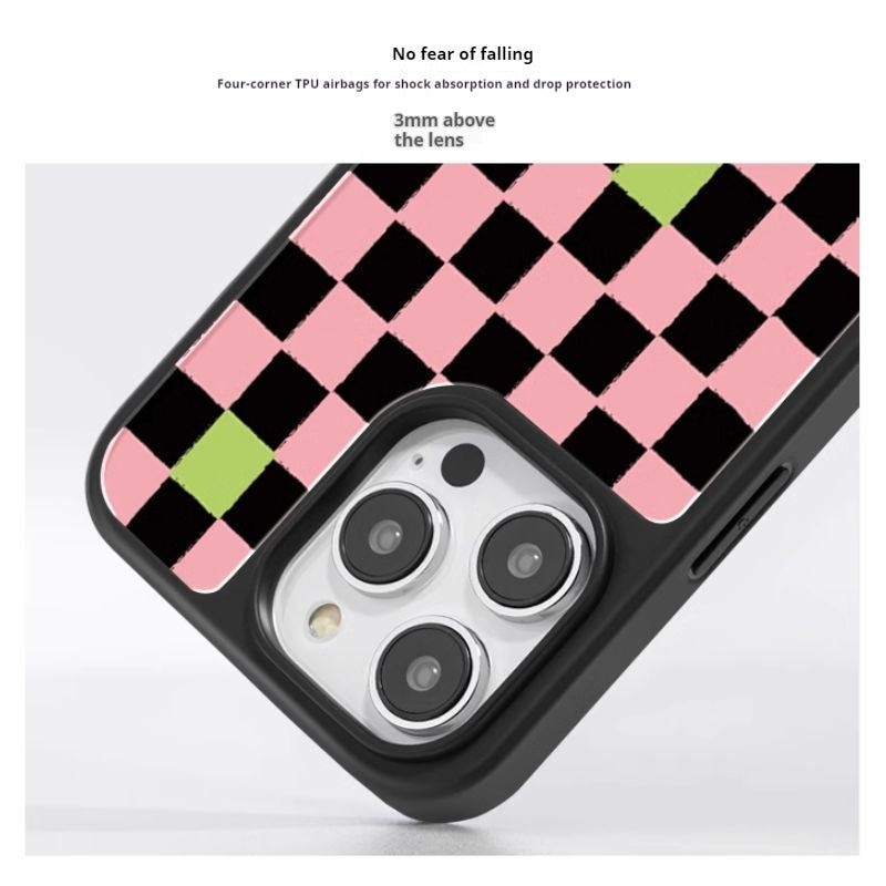 Load image into Gallery viewer, [Magsafe Compatible] Apple iPhone 15/Plus/Pro/Max - Two-tone Checkerboard Pattern Fashion-Forward Series Case
