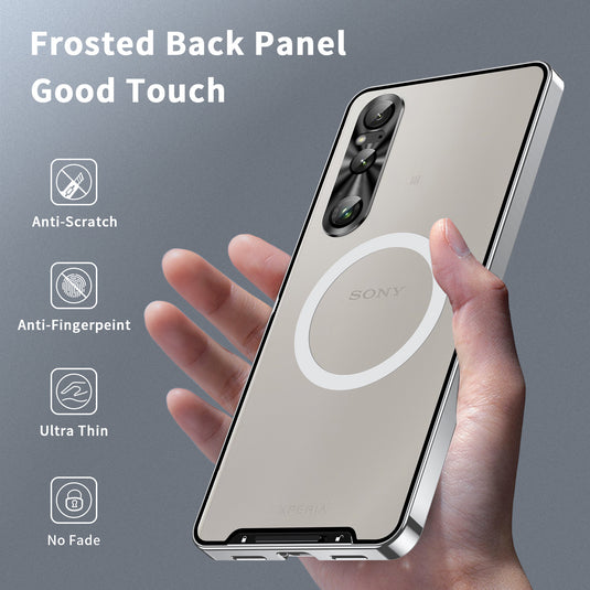 Sony Xperia 1 VI - Shockproof Aluminum Metal Bumper Magnetic Matte Back Cover Case