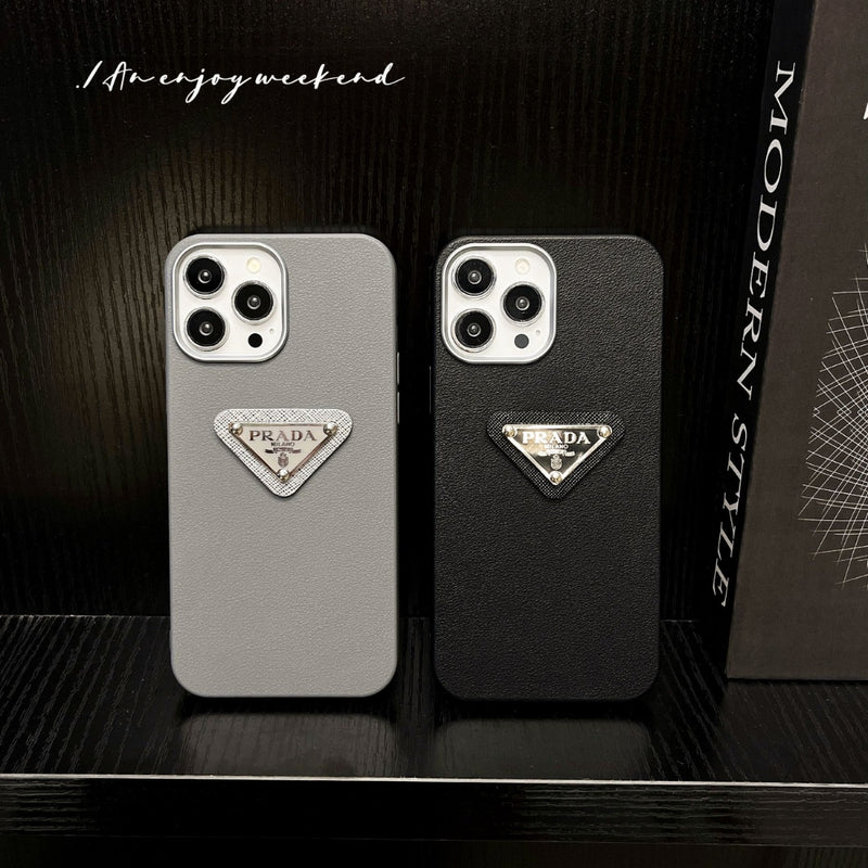 Load image into Gallery viewer, Apple iPhone 16/Plus/Pro/Max - Drop Proof Leather Texture Essentials Series Case With Logo
