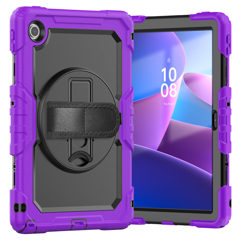 Load image into Gallery viewer, [Built-in Kickstand] Lenovo Tab 10.1&quot; 2025 (TB311FU/TB311XU) - Silicone Full Covered Heavy Duty Series Case With Adjustable Hand Strap
