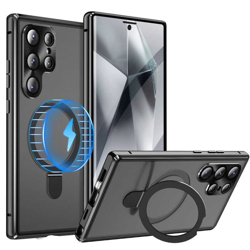 Load image into Gallery viewer, [Magsafe Compatible] Samsung Galaxy S24 Ultra (SM-S928) - Metal Double-Sided Glass Shockproof Stand Series Case
