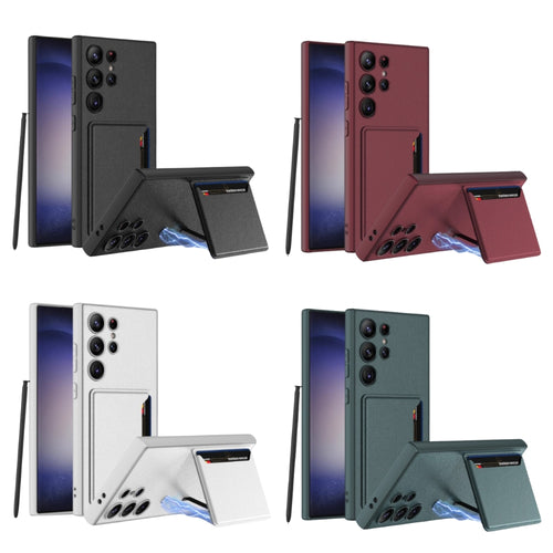 [With Card Slot] Samsung Galaxy S24/Plus/Ultra - Business Magnetic Wallet Stand Series Case