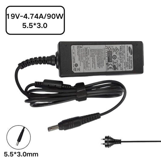 [19V-4.74A/90W][5.5*3.0] Samsung R25 R18 R700 R58 R26 R23 R428 R439 R410 R453 R429 R528 SF411 SF511 300V4A 300V5A Laptop AC Power Supply Adapter Charger