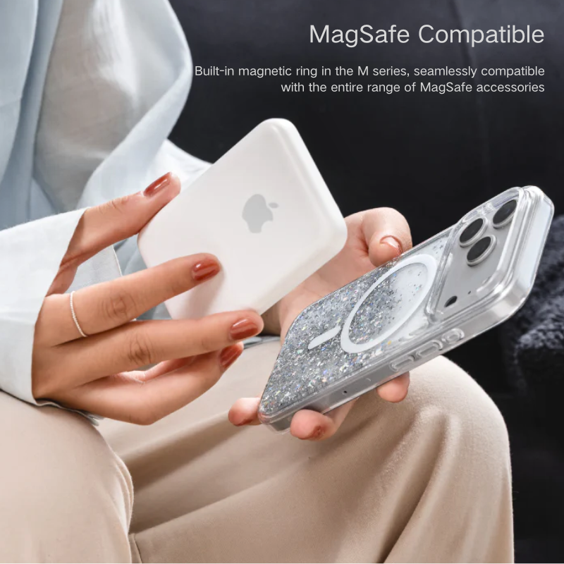 Load image into Gallery viewer, [Magsafe Compatible] Apple iPhone 17/Air/Pro/Max - SwitchEasy 3D Liquid Glitter Shockproof Phone Case
