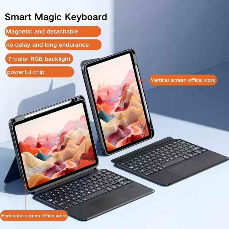 Load image into Gallery viewer, [With Pen Slot] Lenovo Tab M11 11.0&quot; 2024 (TB-330XU/330FU) - Bluetooth Magnetic Detachable Magic Backlight Keyboard Case With Mouse
