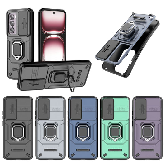 OPPO Reno 12 Pro 5G (CPH2629) - Battle Bear Lens Push Window Mechanics Series Case With Finger Ring Stand