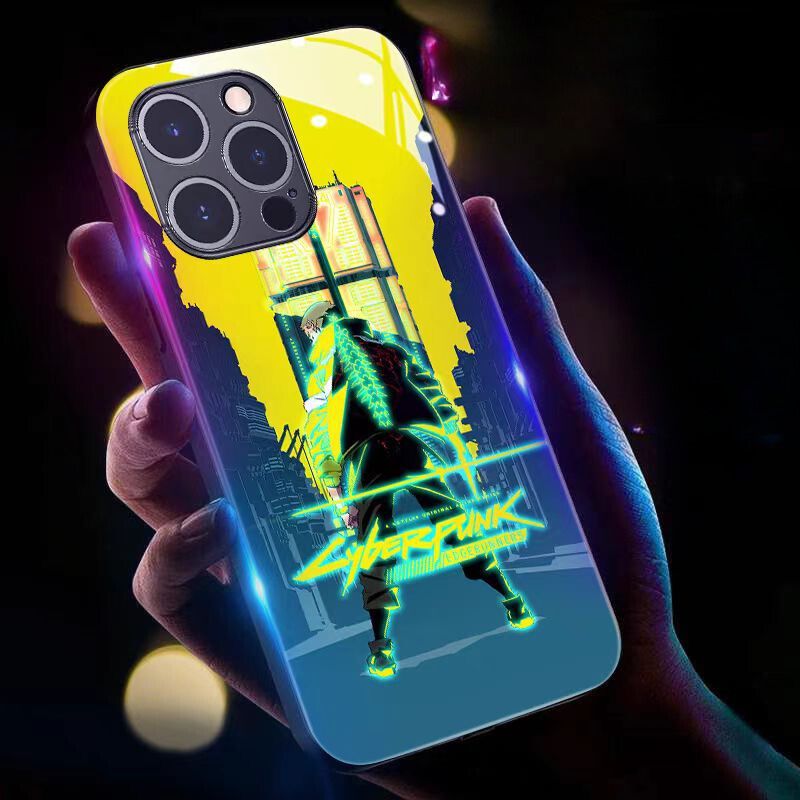 Load image into Gallery viewer, [Smart LED Glowing] Apple iPhone 15/Plus/Pro/Max Tempered Glass Shockproof Punk Series Case
