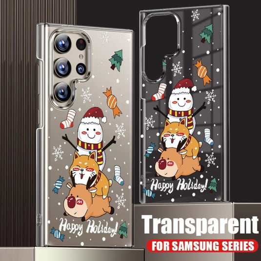 [Magsafe Compatible] Samsung Galaxy S23/Plus/Ultra/FE - Santa Claus Reindeer Penguins Snowmen Christmas Series Transparent Case