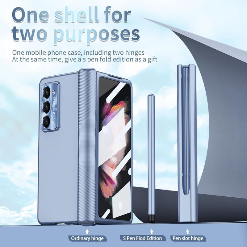 Load image into Gallery viewer, [With S Pen and Lens Cap] Samsung Galaxy Z Fold 5 5G (SM-F946B) - Magnetic Double Hinge Plating Case
