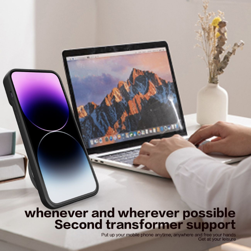 [With Stand][Built-in Slide Lens Cover] OPPO Reno13 / Pro Mecha-style Protective Hard Heavy Duty Series Case - i-Station Mobile Phone & Electronic Device Repair and Accessories