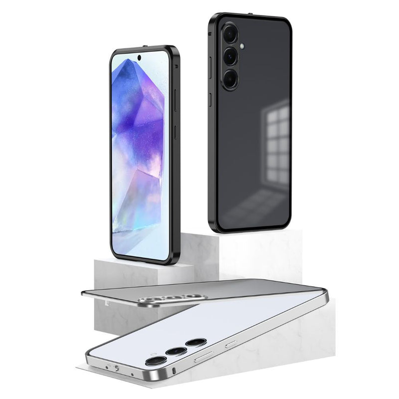 Load image into Gallery viewer, Sony Xperia 1 IV - Snap-on Metal Frame Clear Transparent Tempered Glass Proof Case
