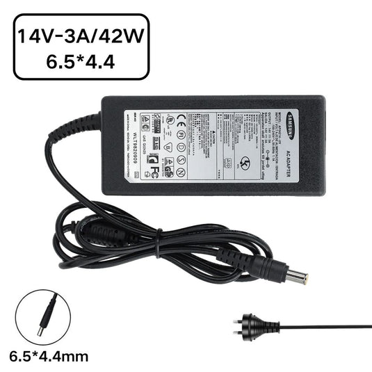 [14V-3A/42W][6.5*4.4] Samsung C23A550 C23A550U C27A750 C27A750X LTM1555 LTN1565 S19A100 S19A100N S19A300 S19A300B Laptop AC Power Supply Adapter Charger