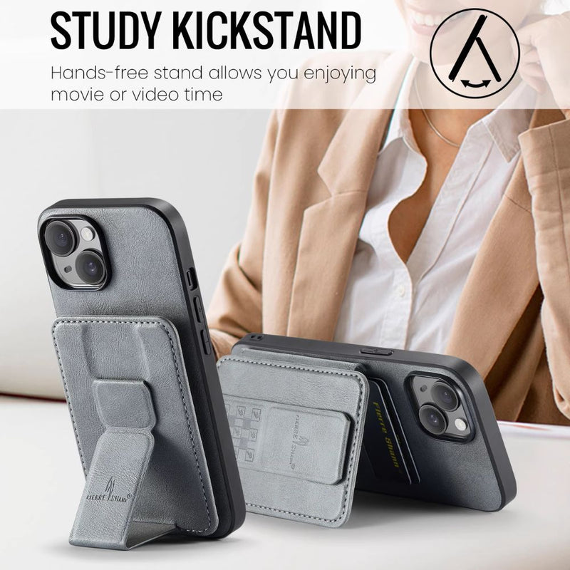 Load image into Gallery viewer, [With Card Slot][Car Magsafe Compatible] Apple iPhone 13/Pro/Max - Foldable RFlD Anti-theft Swipe Anti-drop PU Leather Wallet Series Stand Case
