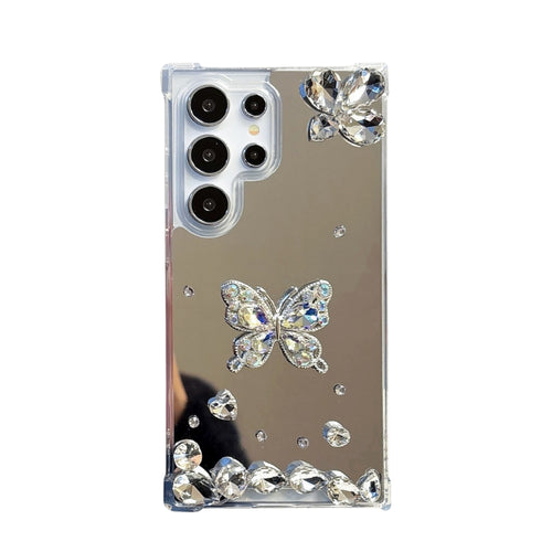 Samsung Galaxy S25/Plus/Ultra - Butterfly Diamond-encrusted Mirror Surface Fashion-Forward Series Case