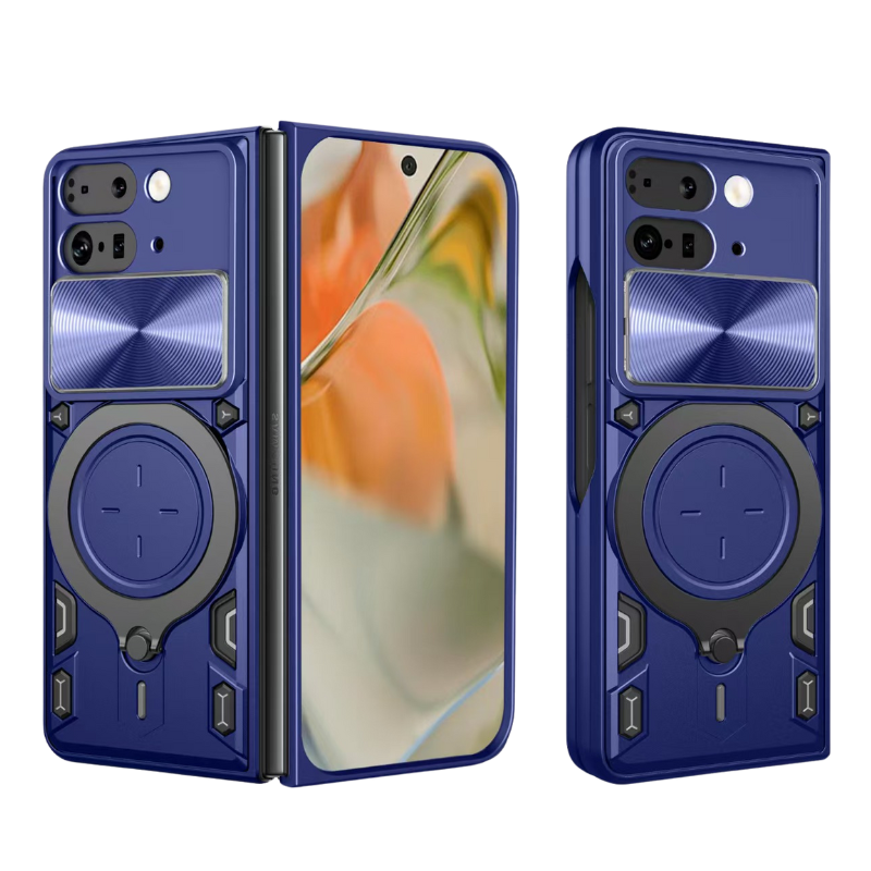 Load image into Gallery viewer, [With Slide Lens Cover][Built-in Stand] Google Pixel 9 Pro Fold Shockproof Heavy Duty Series Case
