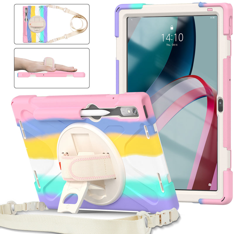 Load image into Gallery viewer, [Built-in Kickstand] Lenovo Tab M8 (4th Gen) 8.0&quot; 2023 (TB-300FU) - Silicone Full Covered Heavy Duty Series Case With Adjustable Hand Strap
