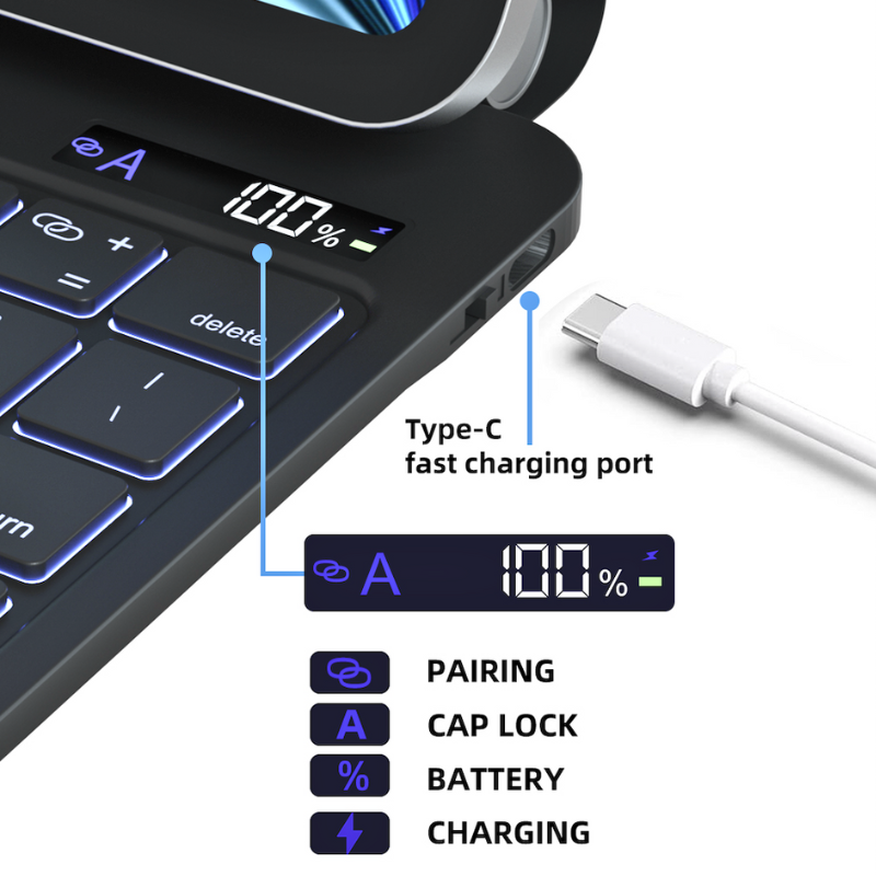 [With Touchpad][Magic Keybord] Apple iPad Pro 11-inch M4 (2024) Smart Multi-Touch Trackpad Magnetic Wireless Keyboard Case With RGB Backlit - i-Station Mobile Phone & Electronic Device Repair and Accessories