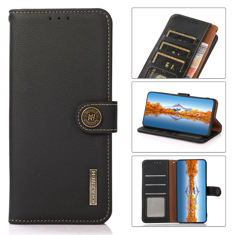 Load image into Gallery viewer, [Built-in RFlD Blocking Material] Samsung Galaxy S25 Ultra - Genuine Leather Flip Stand Wallet Series Case
