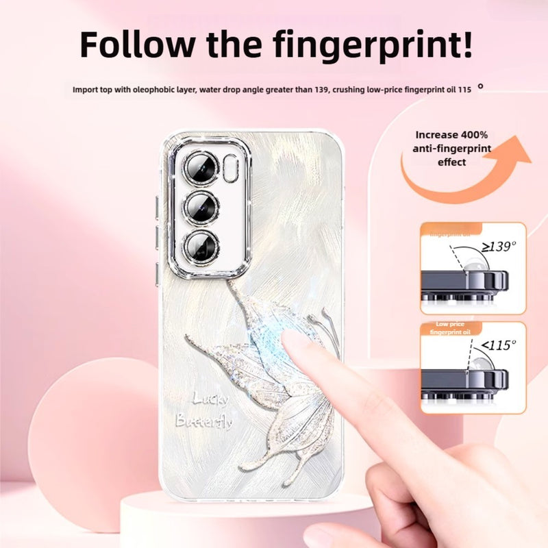 Load image into Gallery viewer, OPPO Reno 12 5G (CPH2625) - Simple Lucky Butterfly Fashion-Forward Series Case With Pearl Hanging Rope
