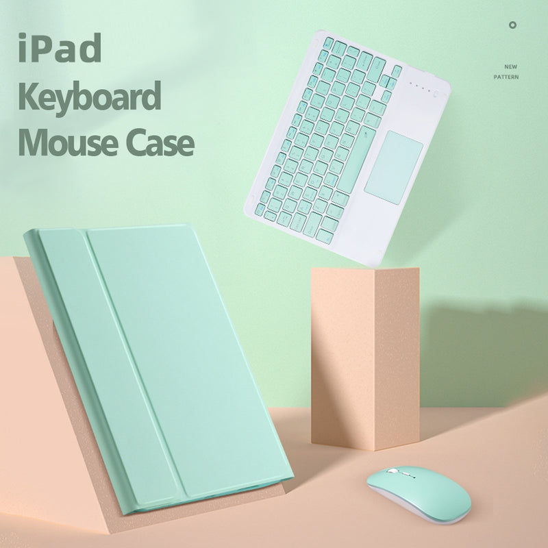 Load image into Gallery viewer, [With Pen Slot] Apple iPad 10.2&quot; 7th/8th/9th Gen (2019/2020/2021) - Simple PU Leather Flip Case With Touch Keyboard and Mouse
