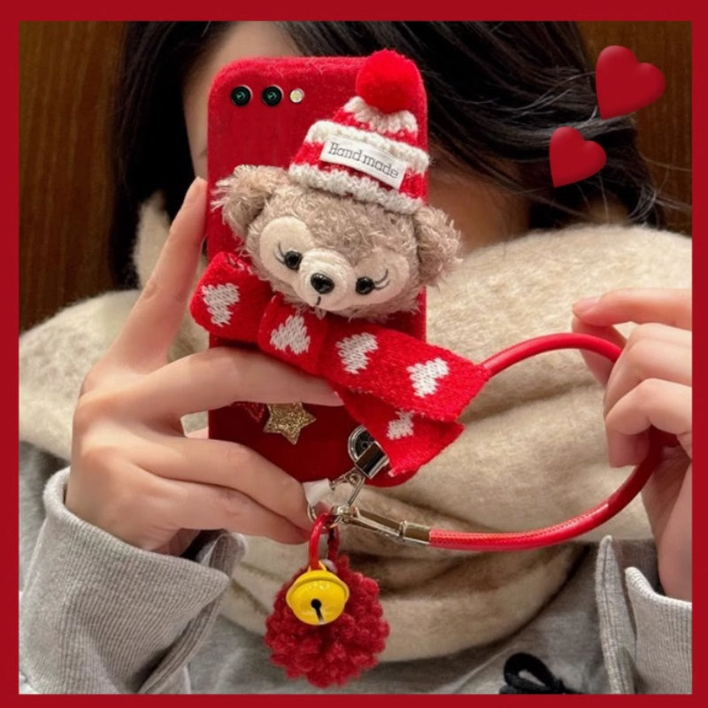 Load image into Gallery viewer, Samsung Galaxy Z Flip 4 (SM-F721) - Three-Dimensional Cartoon Christmas ShellieMay Plush Fashion-Forward Series Case With Bell Lanyard
