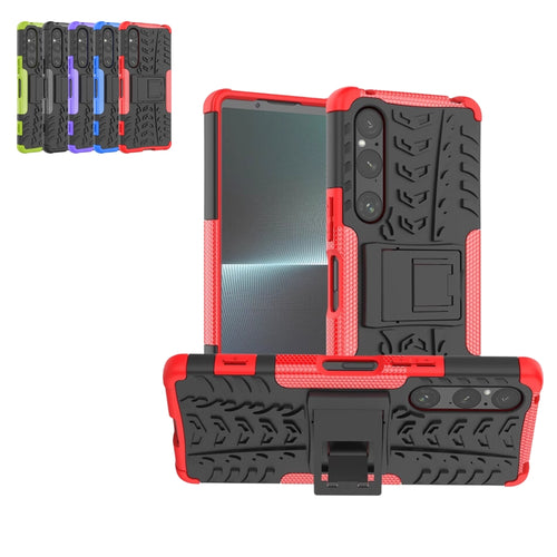 Sony Xperia 1 III - Anti-slip Honeycomb Tire Pattern TPU+PC Stand Case