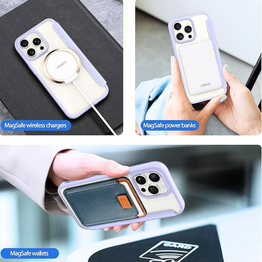 [With Card Slot][Magsafe Compatible] Apple iPhone 13/Pro/Max - Magnetic Catch Transparent Shockproof Flip PU Leather Wallet Series Case