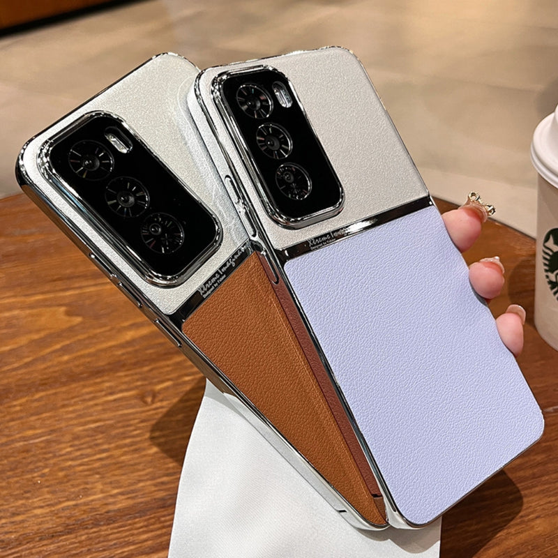 Load image into Gallery viewer, OPPO Reno 12 5G (CPH2625) - High-end Electroplated Spliced PU Leather Essentials Series Case
