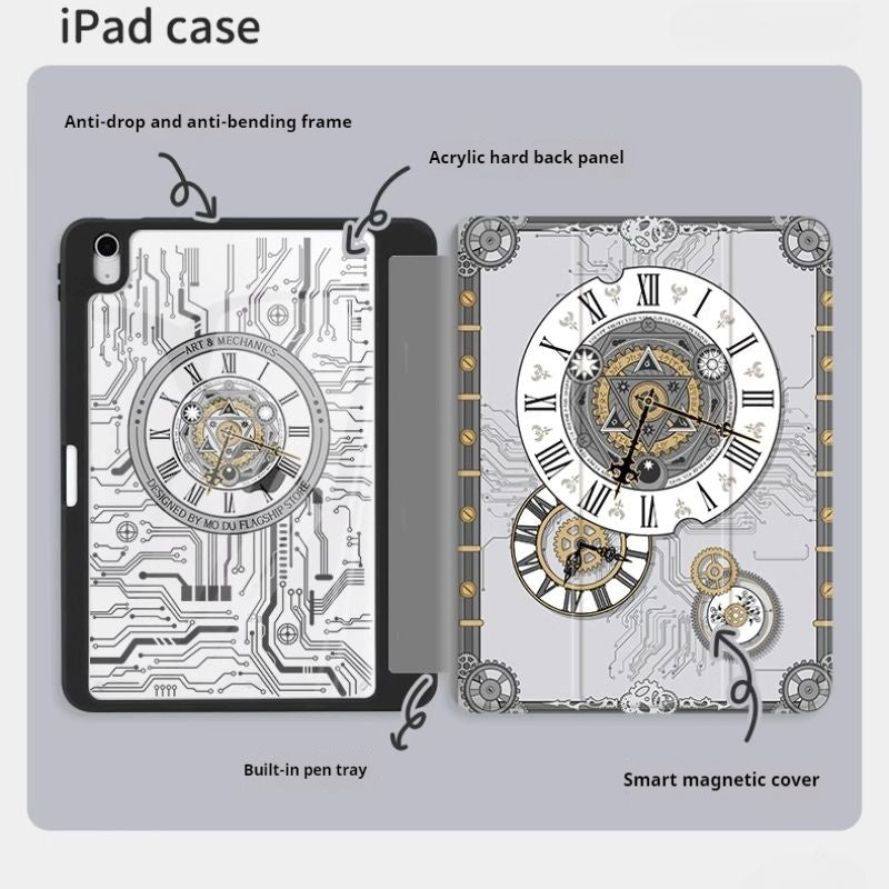 Load image into Gallery viewer, [With Pen Slot][Foldable] Apple iPad Pro 4th/5th Gen (2020/2021) 11&quot; - Acrylic Mechanical Age Elements Fashion-Forward Series Case
