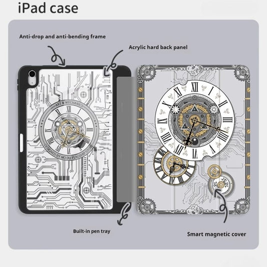 [With Pen Slot][Foldable] Apple iPad 10/10th 10.9" (2022) - Acrylic Mechanical Age Elements Fashion-Forward Series Case