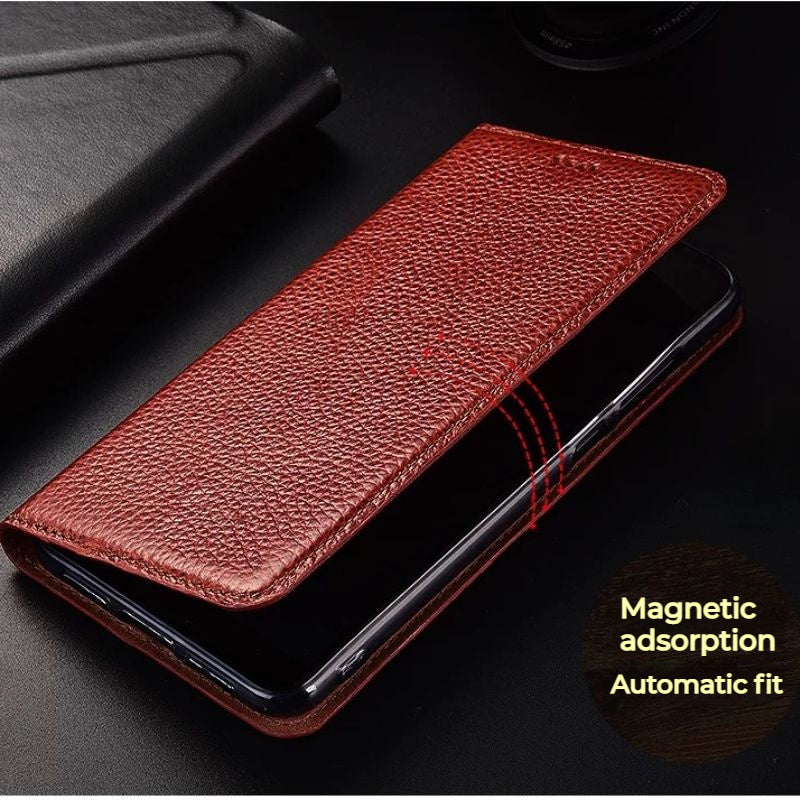 Load image into Gallery viewer, [With Card Slot] Asus Zenfone 7 - Full Cover Shockproof Flip Genuine Leather Series Soft Case
