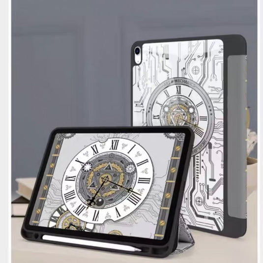 [With Pen Slot][Foldable] Apple iPad Pro 11-inch M4 (2024) - Acrylic Mechanical Age Elements Fashion-Forward Series Case