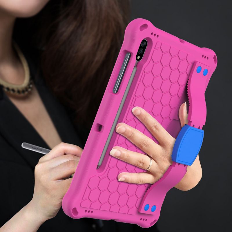 Load image into Gallery viewer, [Wrist Strap Holder] Samsung Galaxy Tab A7 10.4&quot; 2020 (T500/T505) - EVA Silicone Honeycomb Shockproof Case With Strap
