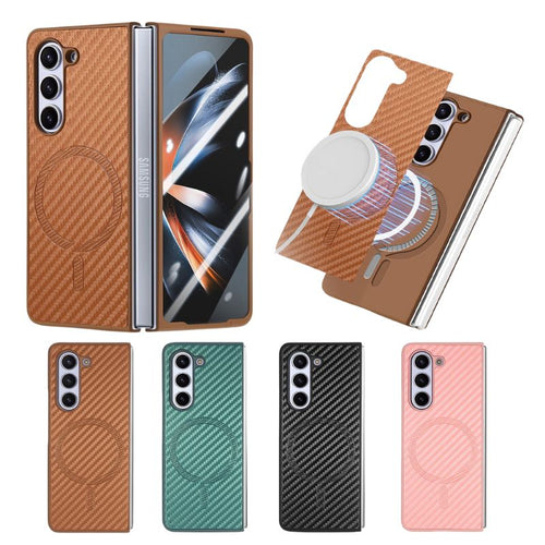 [Magsafe Compatible] Samsung Galaxy Z Fold 5 (SM-F946) - Fiber Texture Shell Film Integration Essentials Series Case