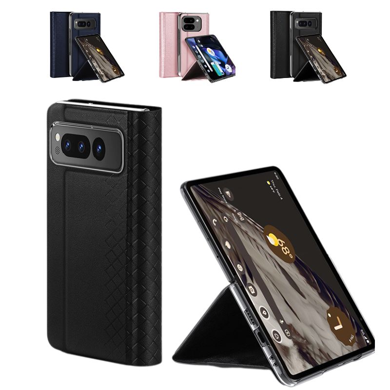 Load image into Gallery viewer, Google Pixel 9 Pro Fold - Full Wrap Leather Texture Magnetic Foldable Essentials Series Case
