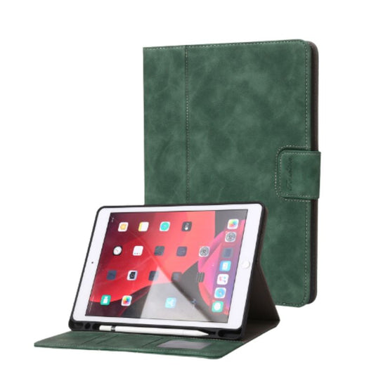 [With Card Slot] Apple iPad 8th Gen (2020) 10.2" - Solid Color Anti Fingerprint Leather Essentials Series Case