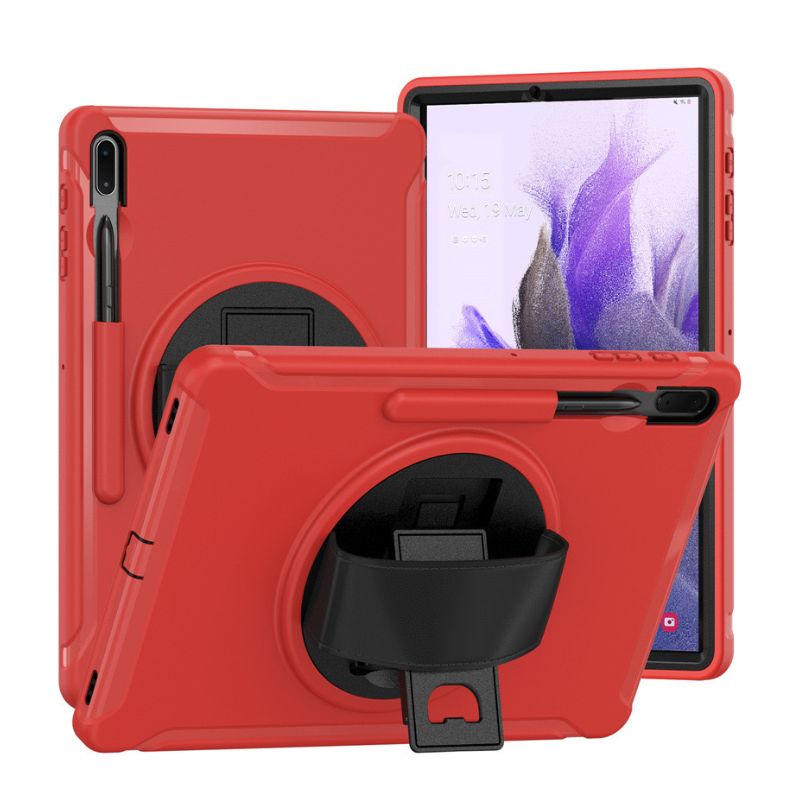 Load image into Gallery viewer, [Built-in Stand][With Pen Slot] Samsung Galaxy Tab S7 Plus/S7 FE/S8 Plus/S9 Plus 12.4&quot; - 360 Degree Full Wrap Rotating Shockproof Case With Wrist Strap
