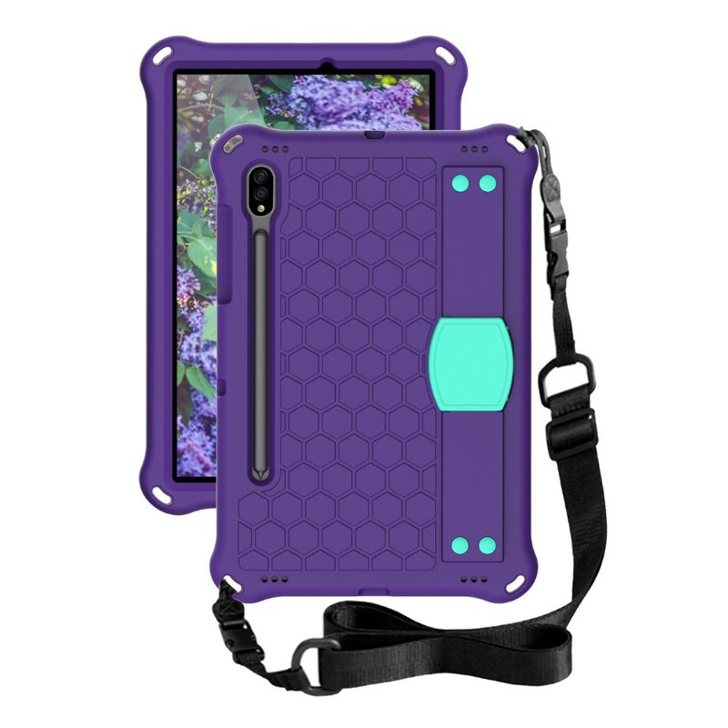 Load image into Gallery viewer, [Wrist Strap Holder] Samsung Galaxy Tab A9 2023 8.7&quot; (SM-X110 / X115) - EVA Silicone Honeycomb Shockproof Case With Strap
